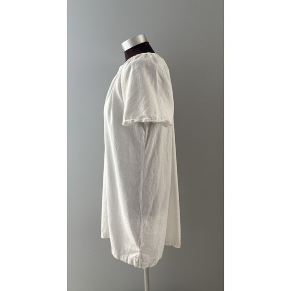 4Our Dreamers Linen Blend Dress Size XL White Henley Cottagecore Beach Lounge - Picture 4 of 16